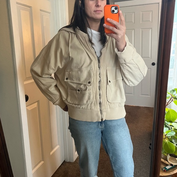 Free People We The Free Slouchy Hooded Bomber Jacket Oversized - M - Picture 4 of 6